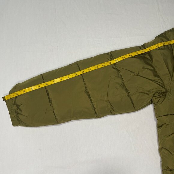 Unisex Olive Green Puffer Jacket –Lightweight Quilted Zip-Up – Forever 21 Size L - Picture 8 of 8
